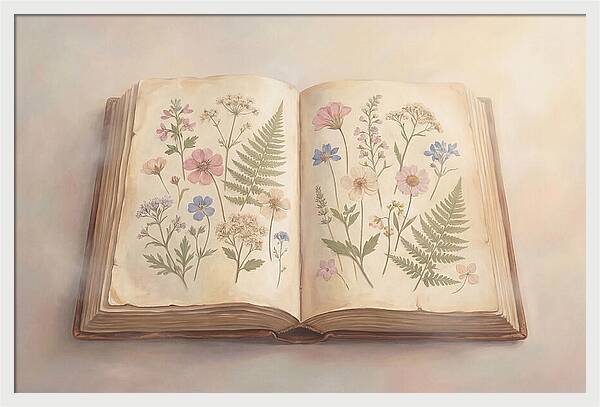 Pressed Flowers In An Old Book