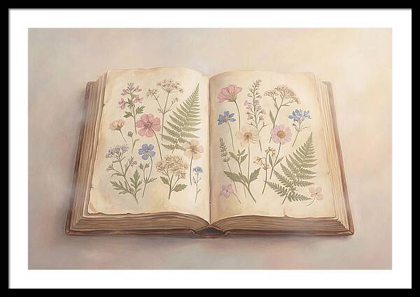 Pressed Flowers In An Old Book
