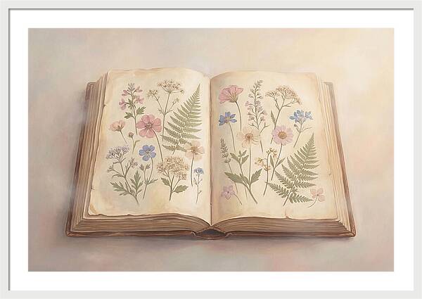 Pressed Flowers In An Old Book