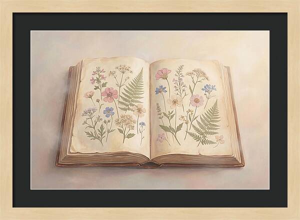 Pressed Flowers In An Old Book