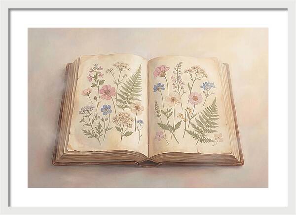 Pressed Flowers In An Old Book