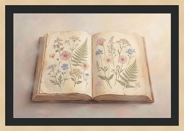 Pressed Flowers In An Old Book