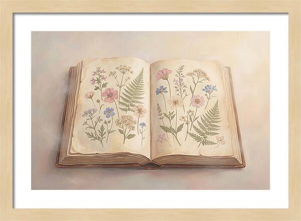 Pressed Flowers In An Old Book