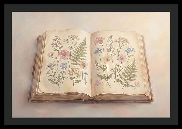 Pressed Flowers In An Old Book