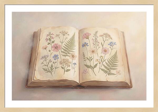 Pressed Flowers In An Old Book