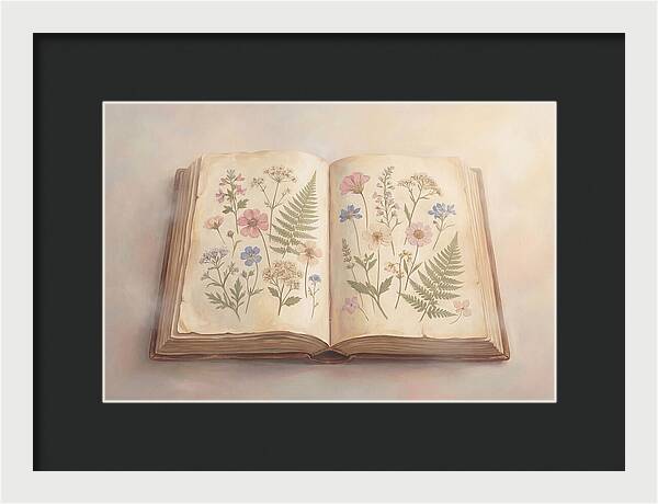 Pressed Flowers In An Old Book