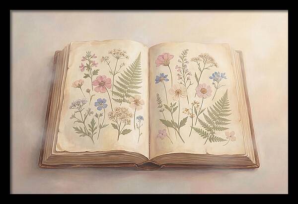 Pressed Flowers In An Old Book