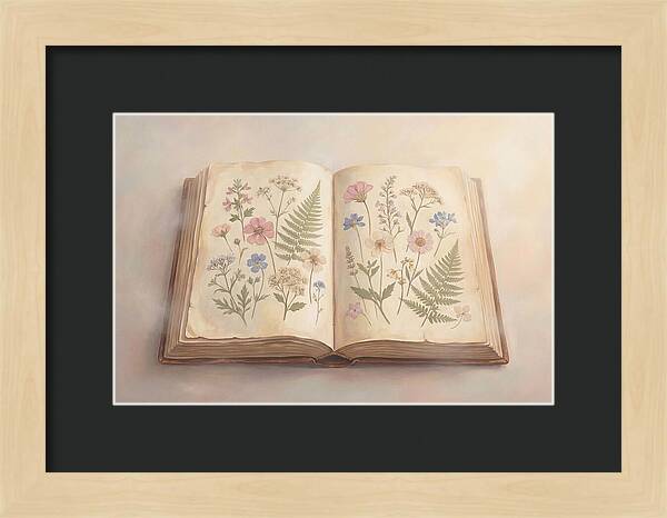 Pressed Flowers In An Old Book
