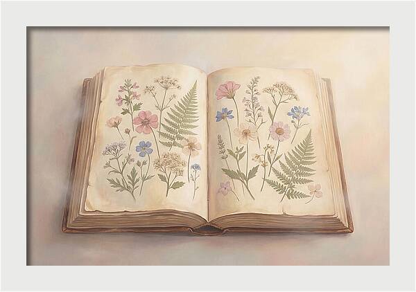 Pressed Flowers In An Old Book