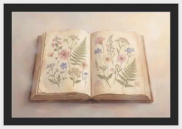 Pressed Flowers In An Old Book