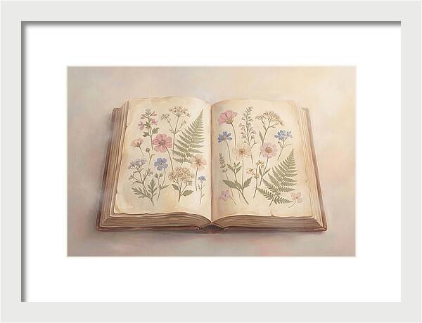 Pressed Flowers In An Old Book