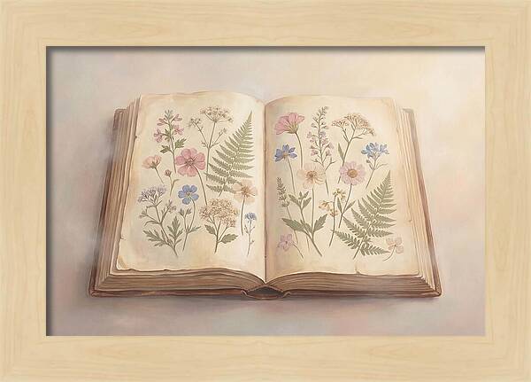 Pressed Flowers In An Old Book