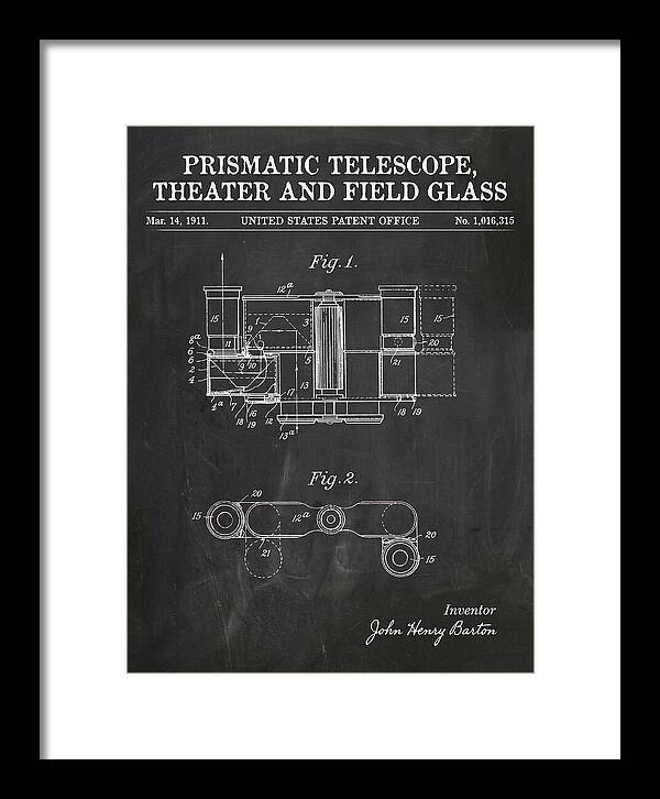 Prismatic Telescope And Field Glass Chalkboard Patent Us1016315