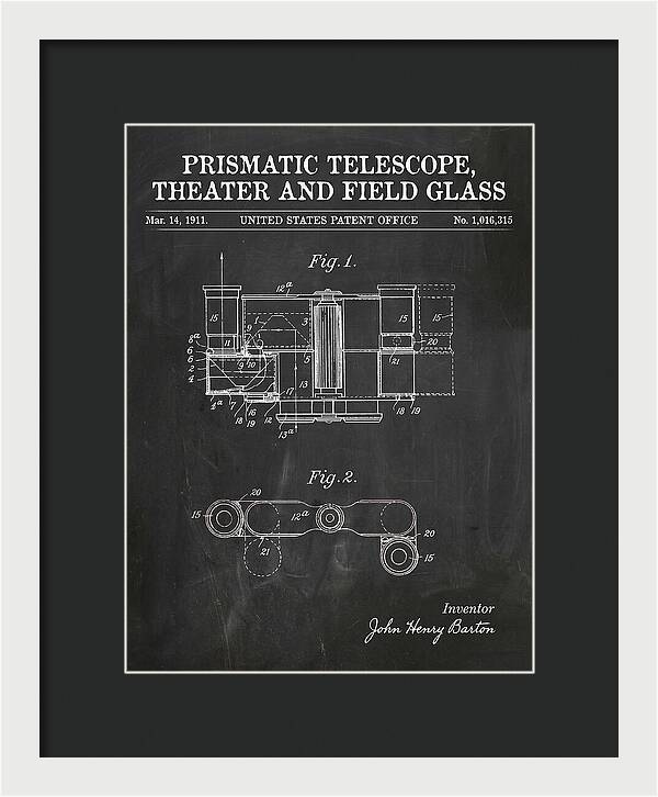Prismatic Telescope And Field Glass Chalkboard Patent Us1016315
