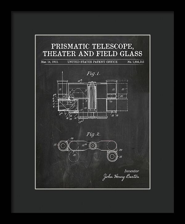 Prismatic Telescope And Field Glass Chalkboard Patent Us1016315