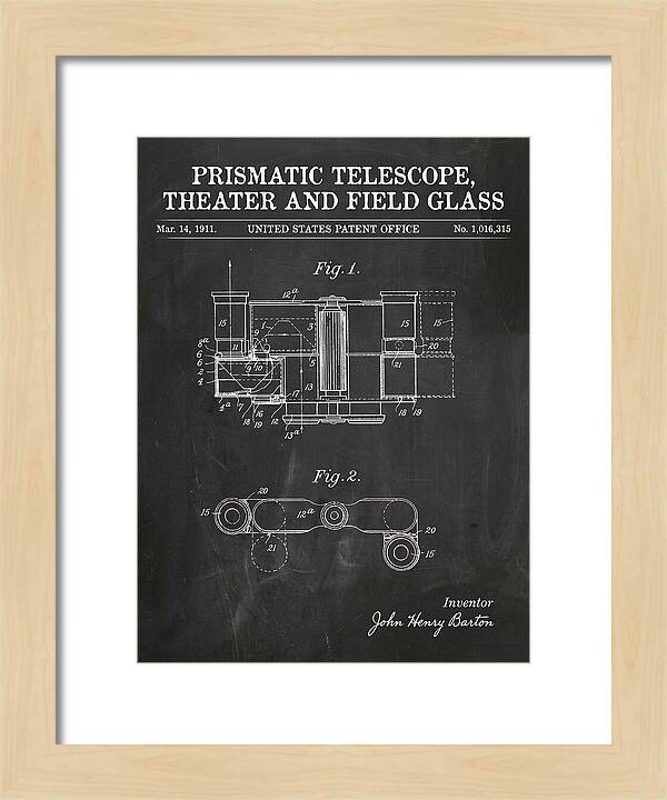 Prismatic Telescope And Field Glass Chalkboard Patent Us1016315
