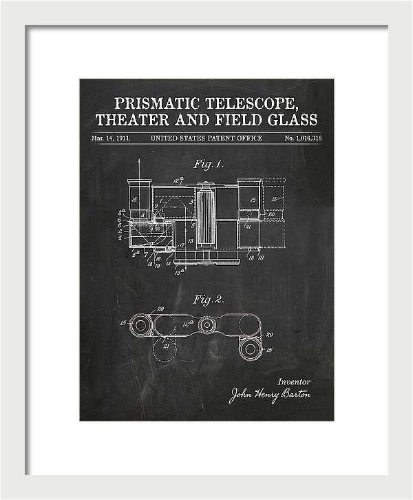 Prismatic Telescope And Field Glass Chalkboard Patent Us1016315