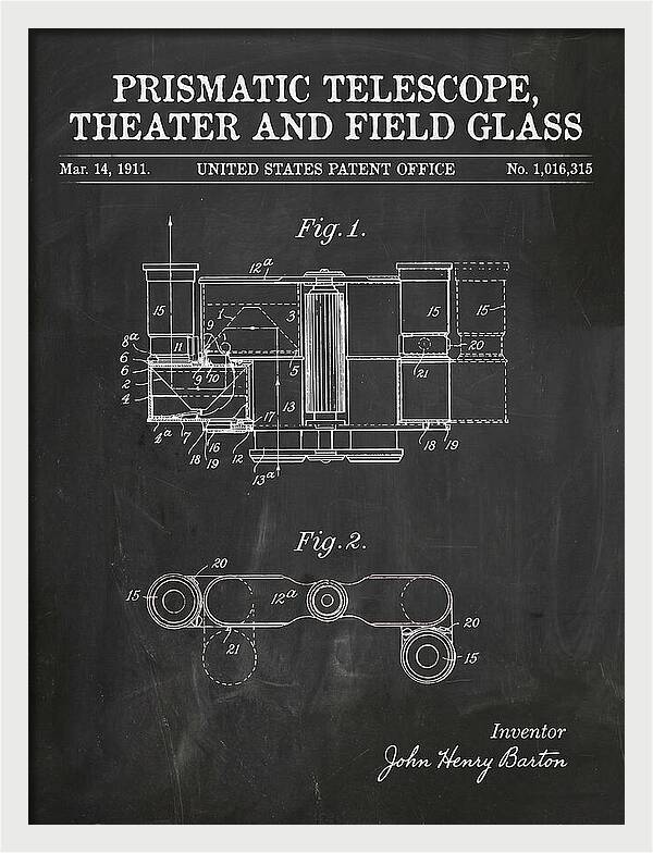 Prismatic Telescope And Field Glass Chalkboard Patent Us1016315