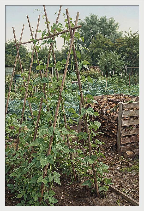 Productive Allotment With Bean Poles