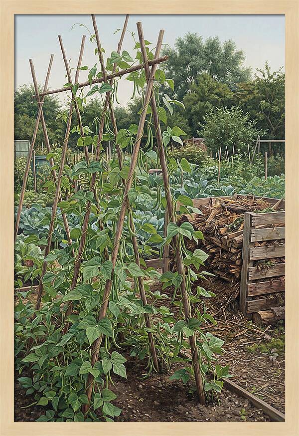 Productive Allotment With Bean Poles
