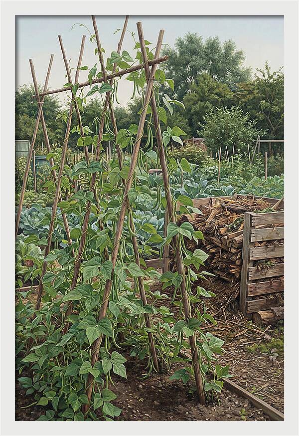 Productive Allotment With Bean Poles