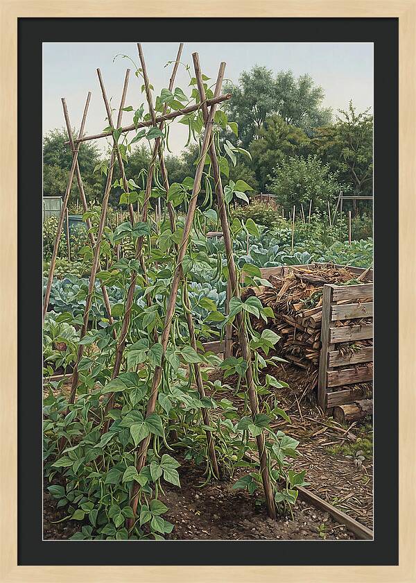 Productive Allotment With Bean Poles