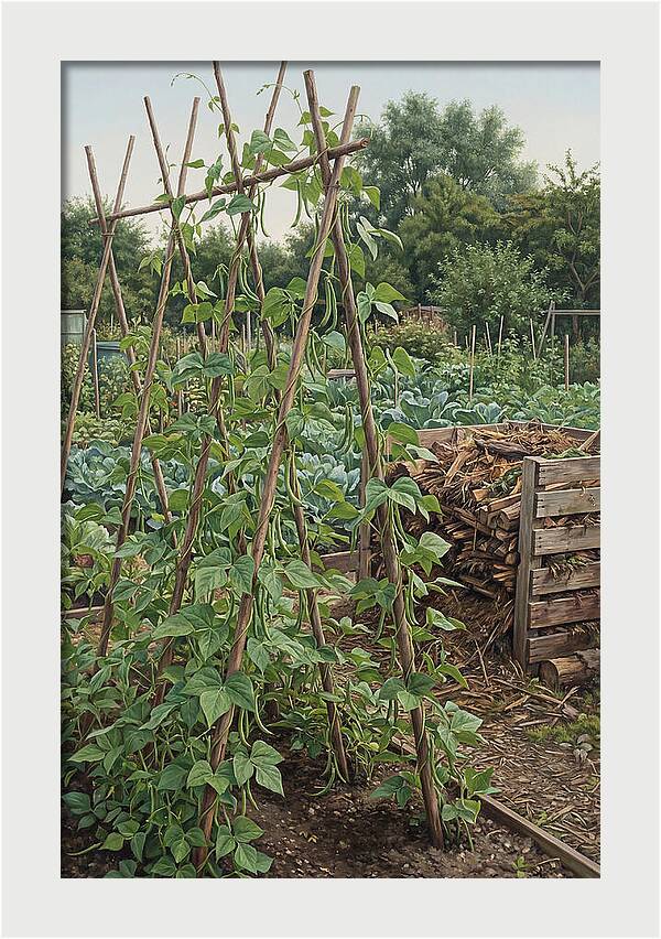 Productive Allotment With Bean Poles