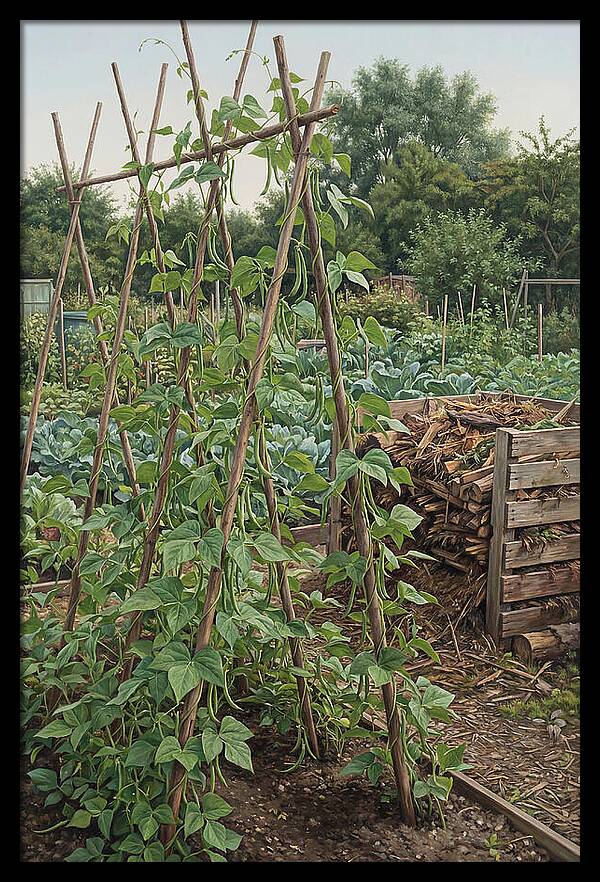 Productive Allotment With Bean Poles