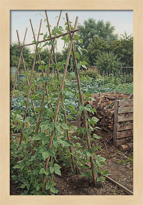 Productive Allotment With Bean Poles
