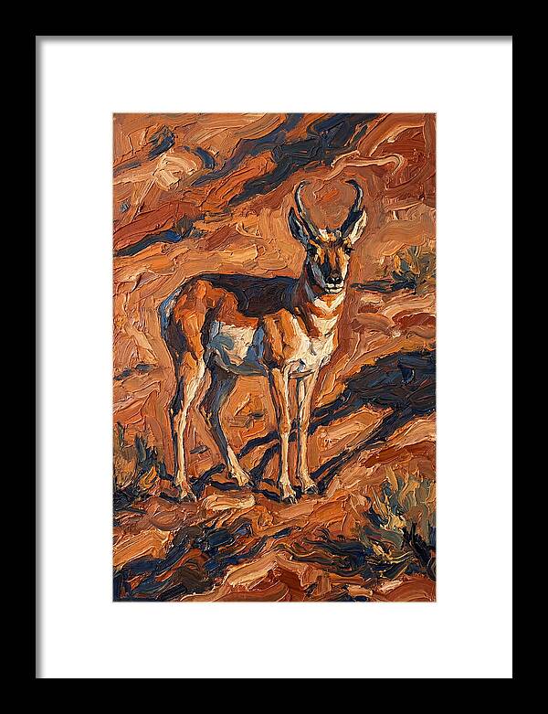 Pronghorn Antelope In Desert Landscape