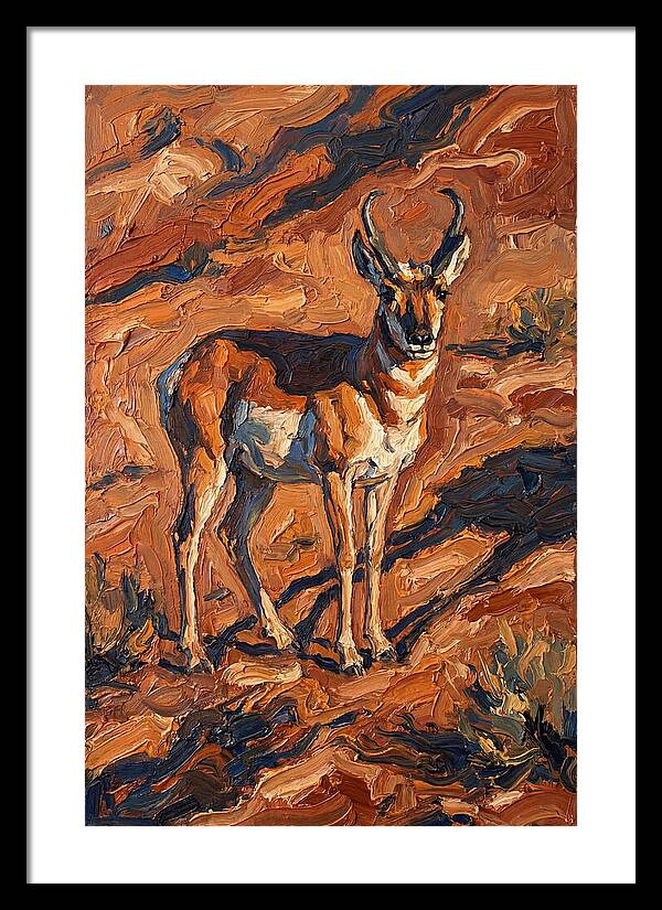 Pronghorn Antelope In Desert Landscape