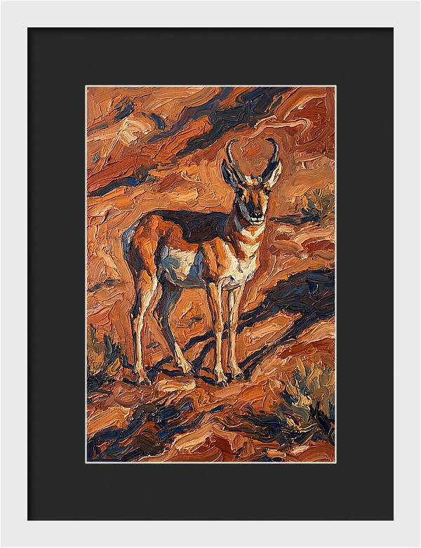 Pronghorn Antelope In Desert Landscape