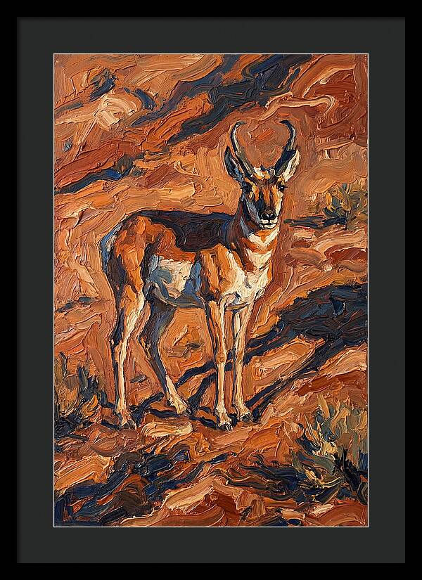 Pronghorn Antelope In Desert Landscape