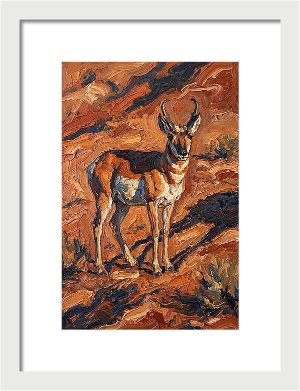 Pronghorn Antelope In Desert Landscape