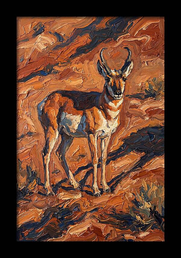 Pronghorn Antelope In Desert Landscape