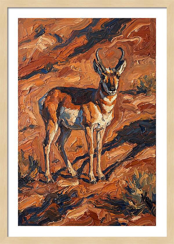 Pronghorn Antelope In Desert Landscape