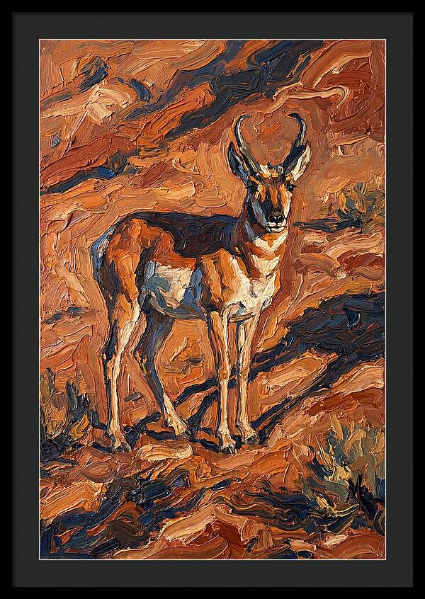 Pronghorn Antelope In Desert Landscape
