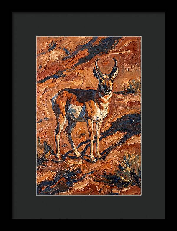 Pronghorn Antelope In Desert Landscape
