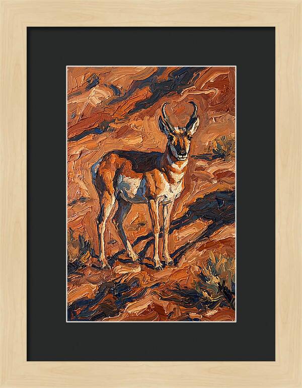 Pronghorn Antelope In Desert Landscape