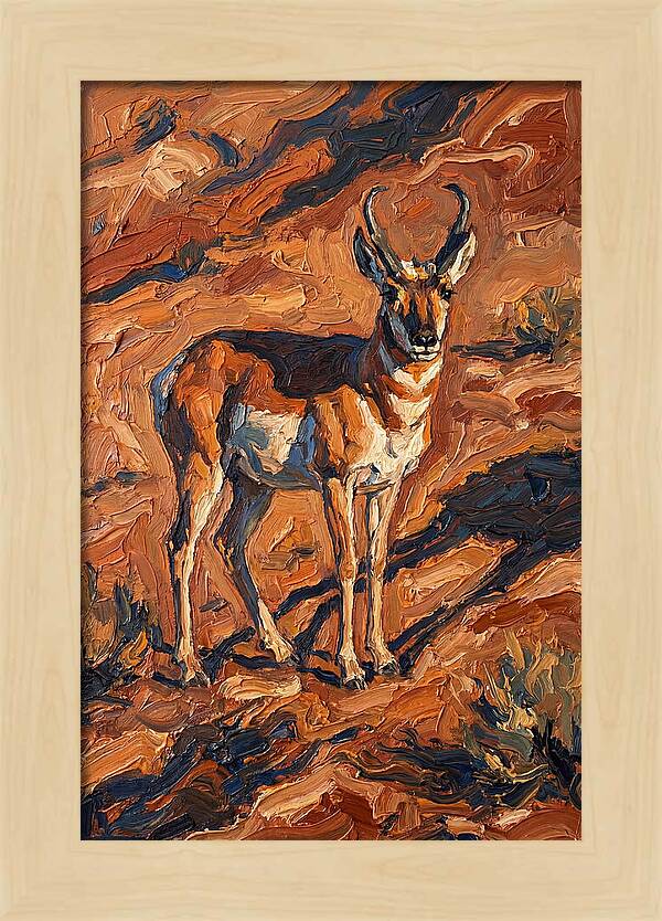 Pronghorn Antelope In Desert Landscape