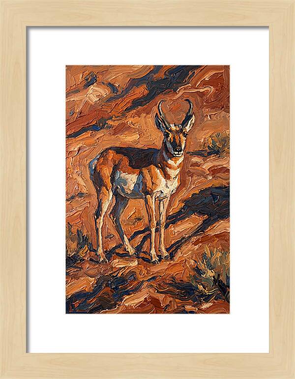 Pronghorn Antelope In Desert Landscape