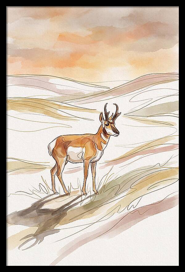 Pronghorn Antelope On Open Prairie