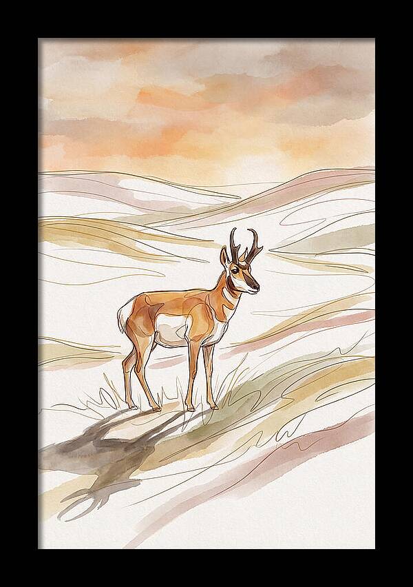 Pronghorn Antelope On Open Prairie