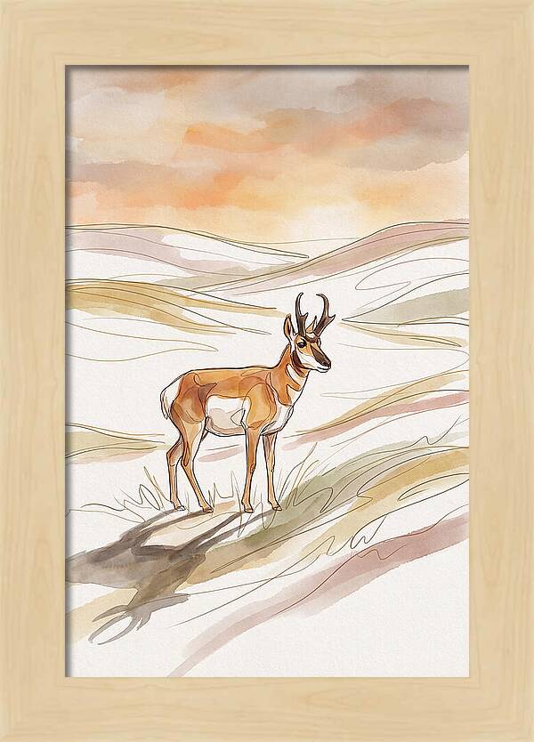Pronghorn Antelope On Open Prairie