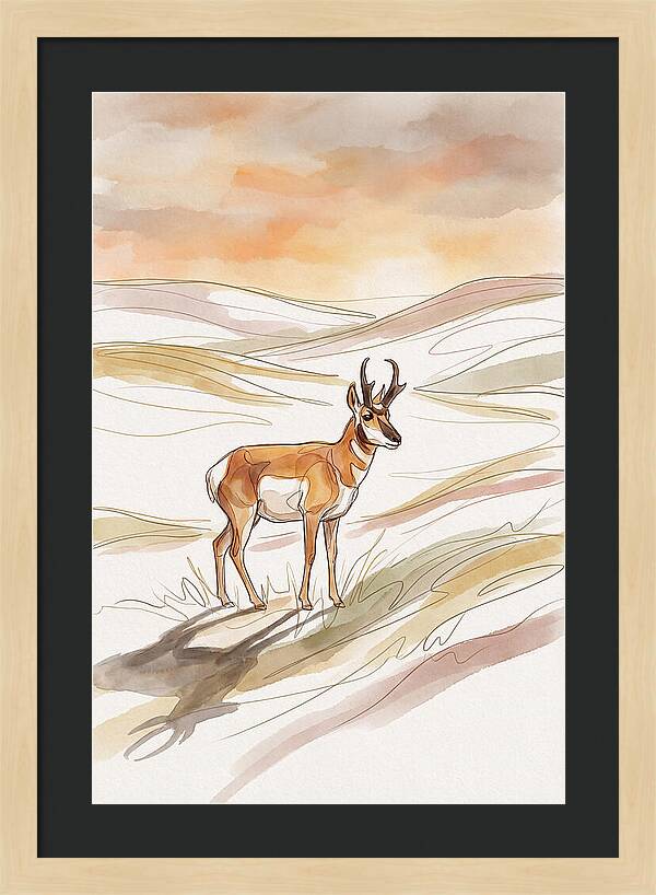 Pronghorn Antelope On Open Prairie