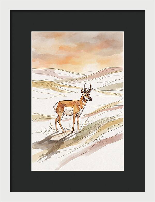 Pronghorn Antelope On Open Prairie