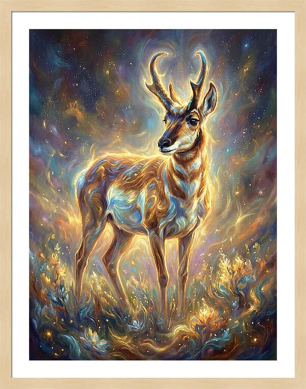 Pronghorn In Cosmic Glow