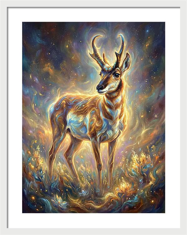 Pronghorn In Cosmic Glow