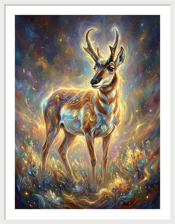 Pronghorn In Cosmic Glow
