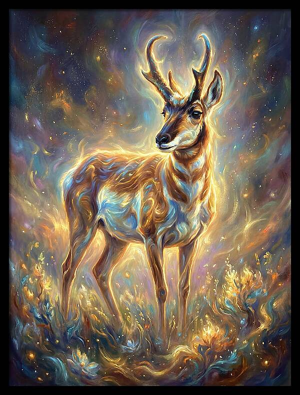 Pronghorn In Cosmic Glow